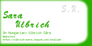sara ulbrich business card